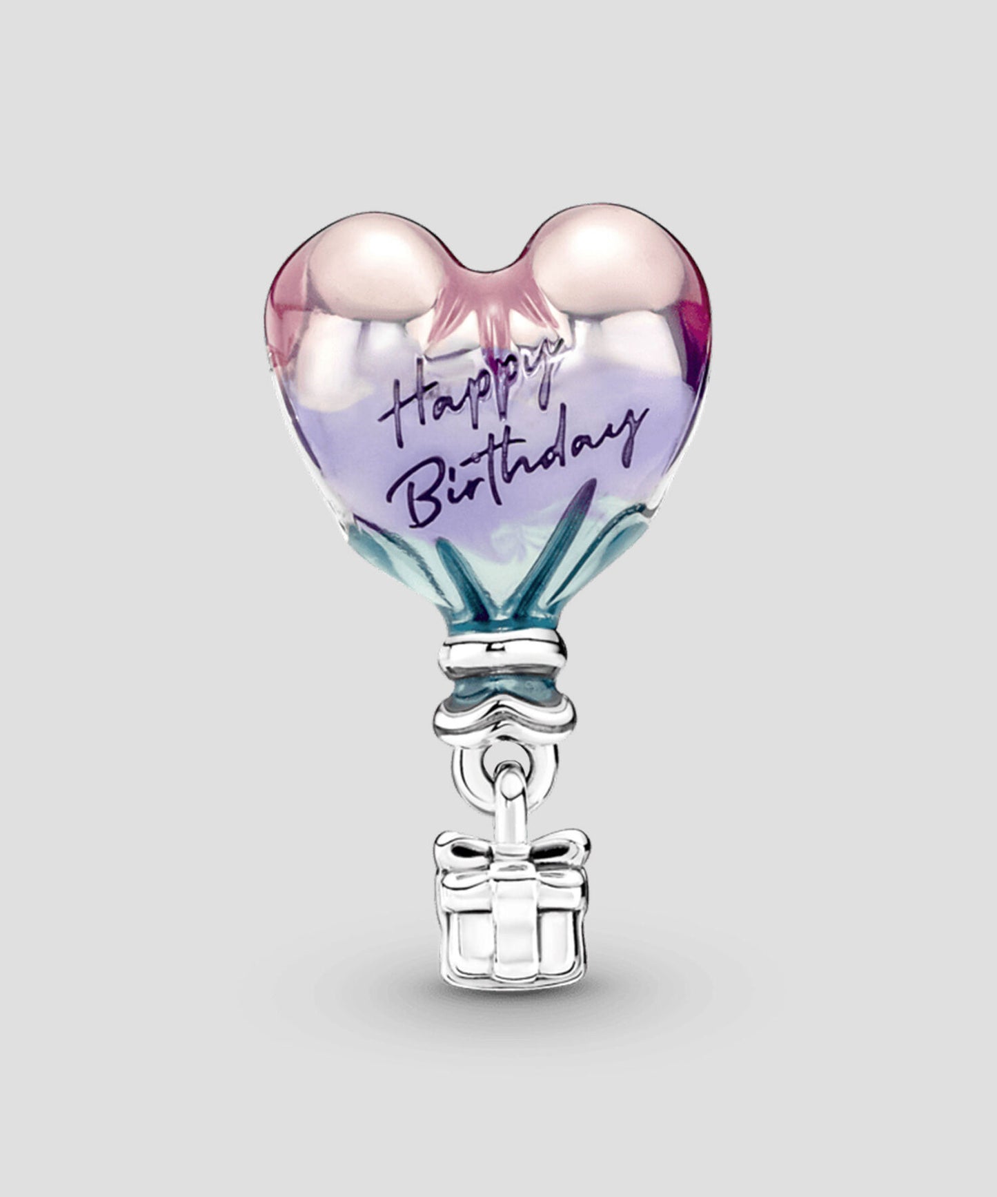 Charm Plata 925 - en plata Globo Aerostático Feliz Cumpleaños