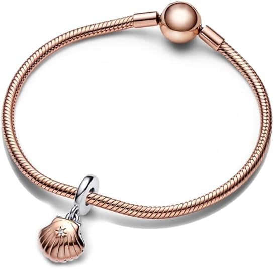 Charm Plata 925 - Colgante Concha de Mar Dos tonos