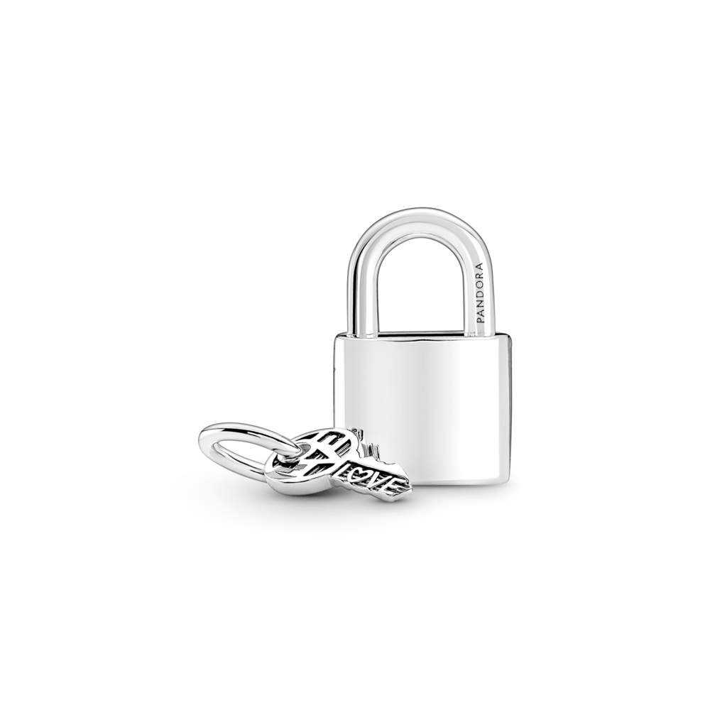 Charm Plata 925 - Colgante Candado Y Llave