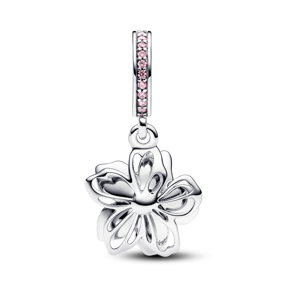 Charm Plata 925 - Colgante Flor rosa de Cerezo