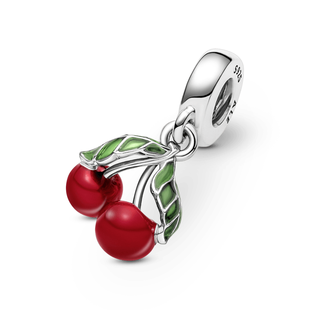 Charm Plata 925 - colgante Cerezas asimétricas