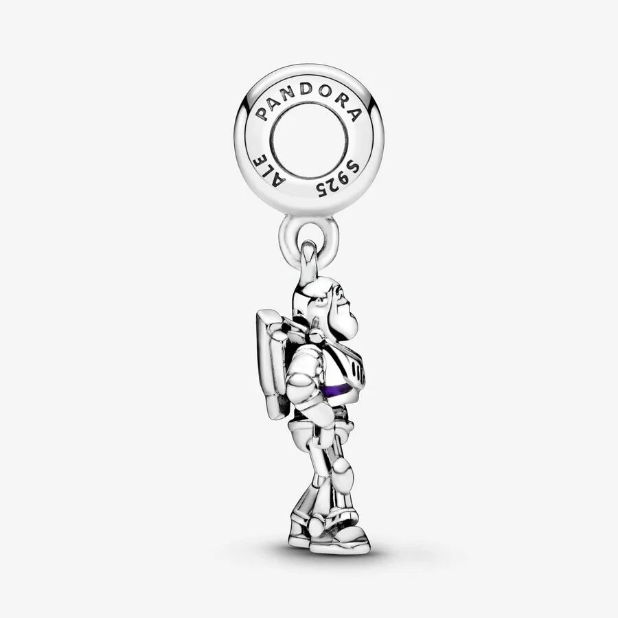 Charm Plata 925 - Disney Buzz Lightyear con circonita cúbica roja