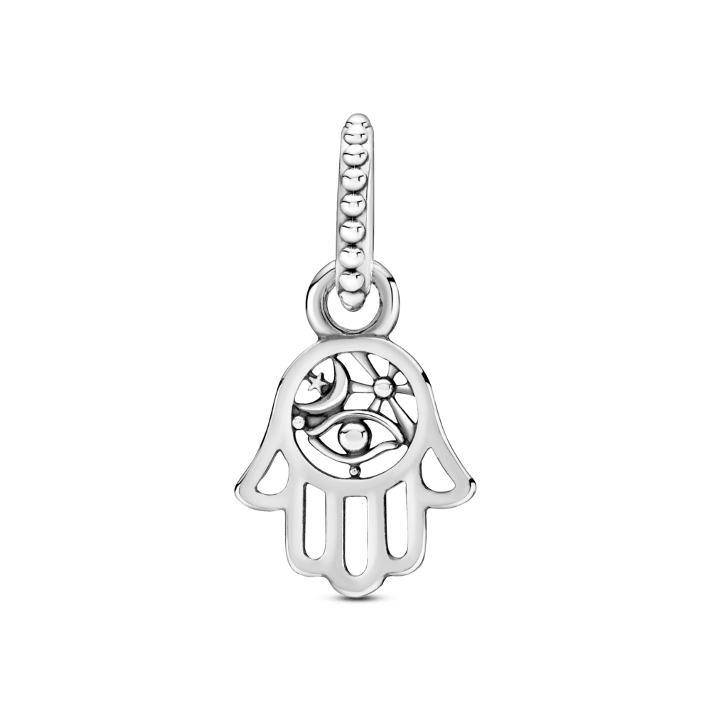 Charm Plata 925 - colgante amuleto protector de mano de Hamsa