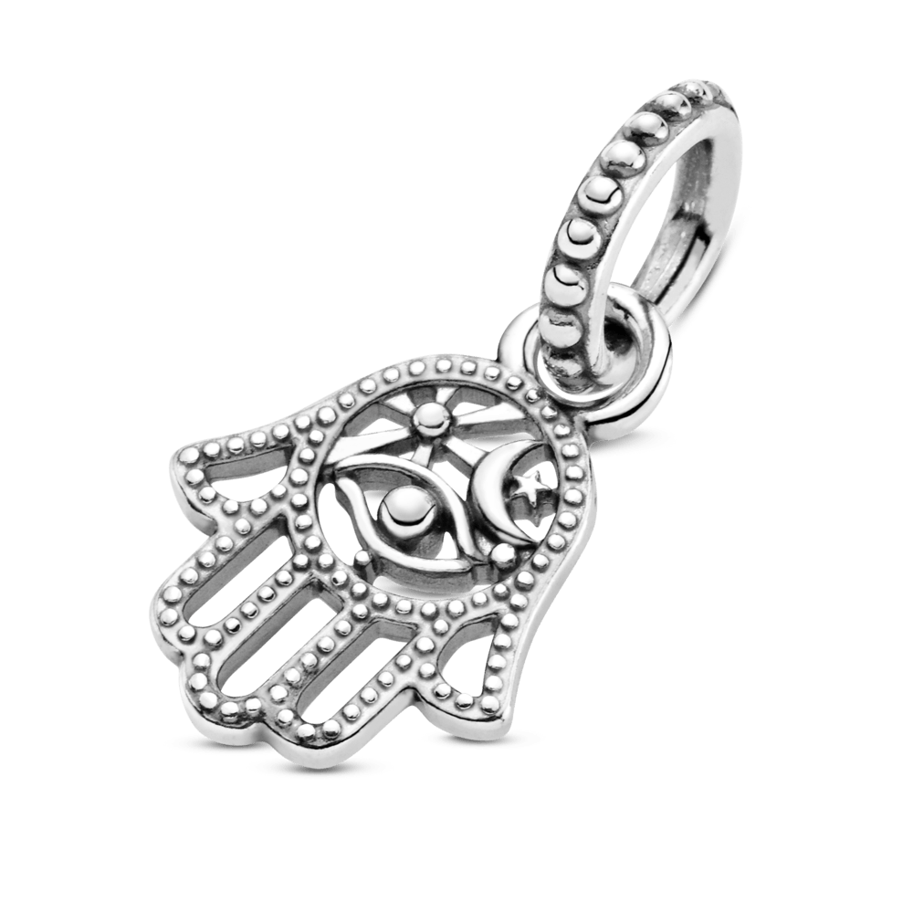 Charm Plata 925 - colgante amuleto protector de mano de Hamsa