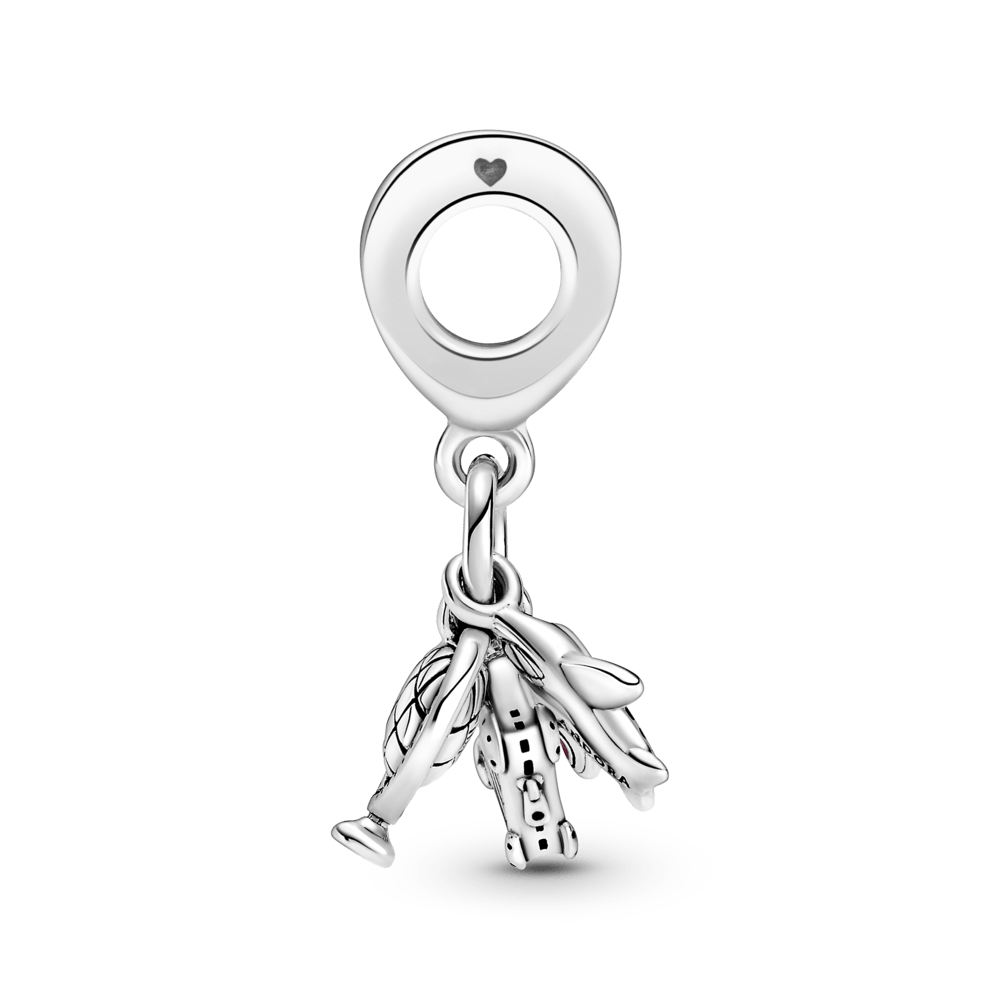 Charm Plata 925 - Colgante Avión, Globo Y Maleta