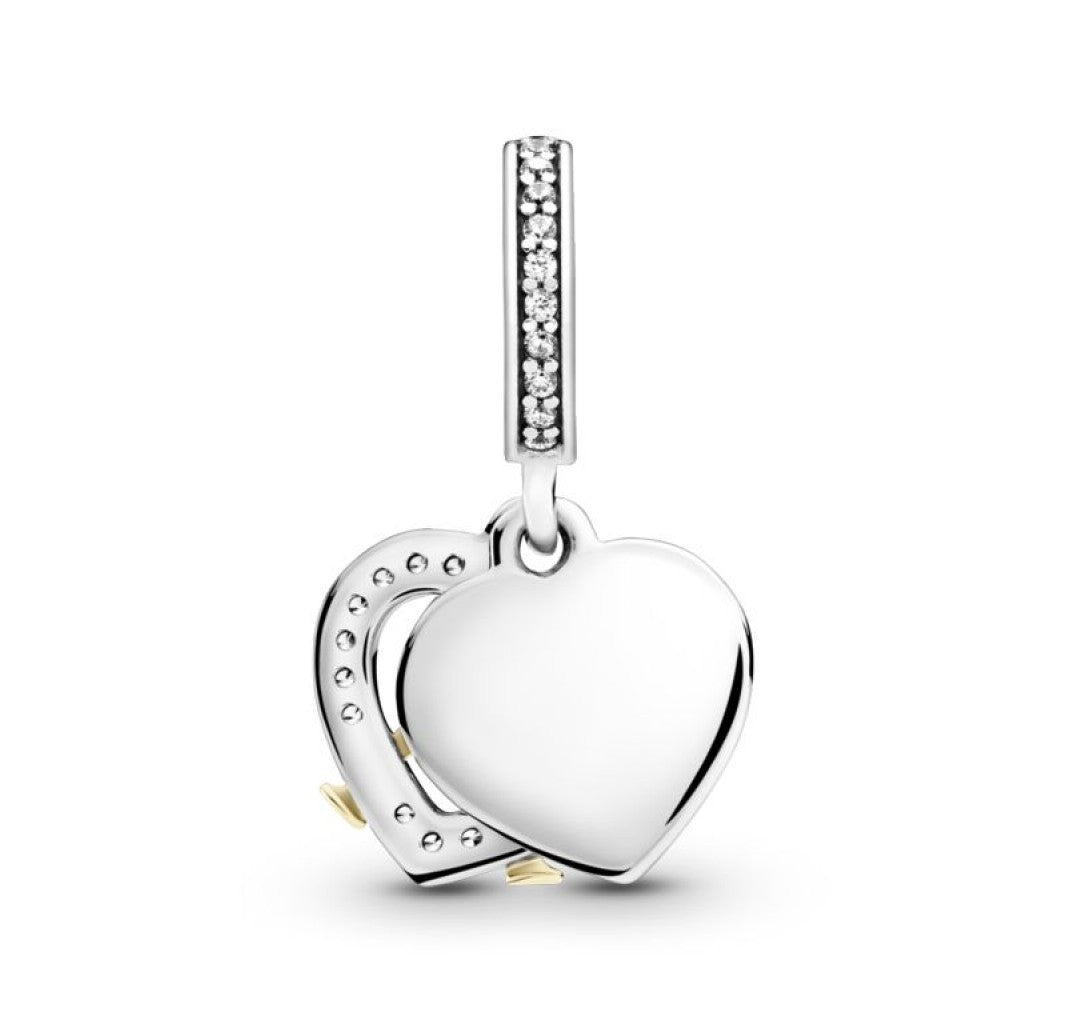 Charm Plata 925 - Colgante Feliz Aniversario En Dos Tonos