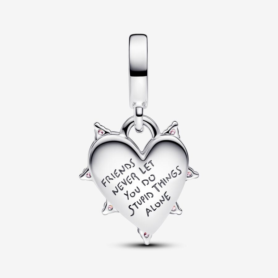 Charm Plata 925 - Corazón Con Espinas Fondo Azul