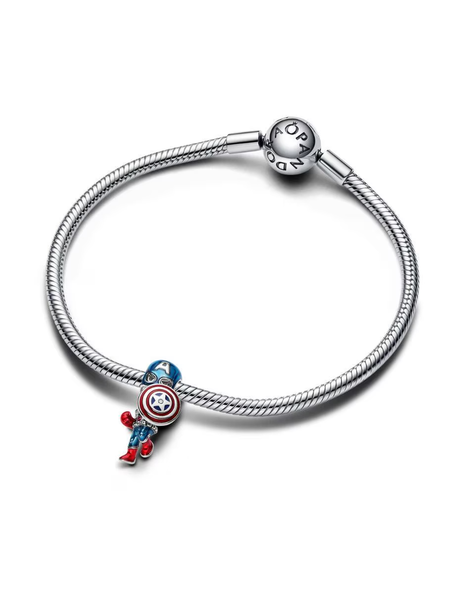 Charm Plata 925 - Spiderman Capitán América de Marvel