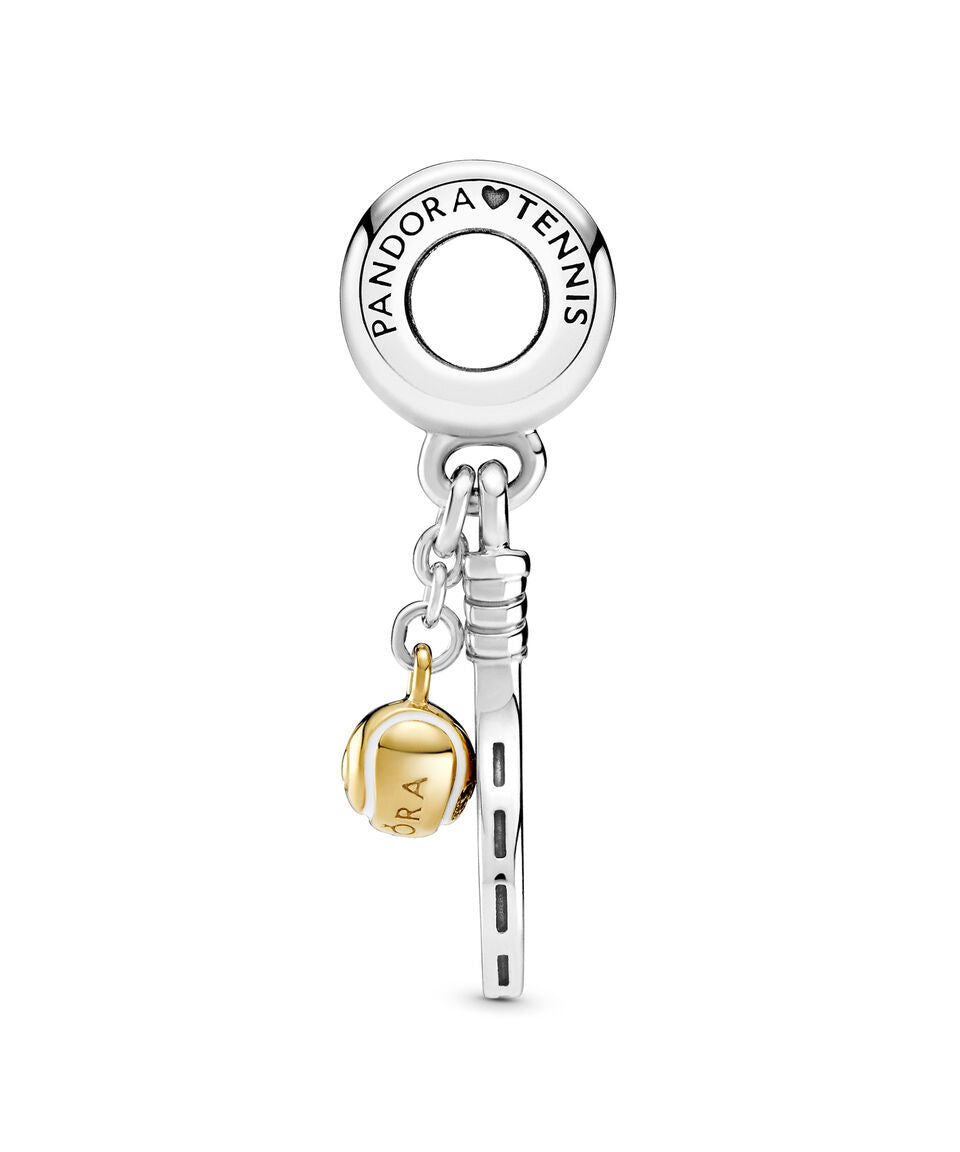 Charm Plata 925 - raqueta y pelota de tenis