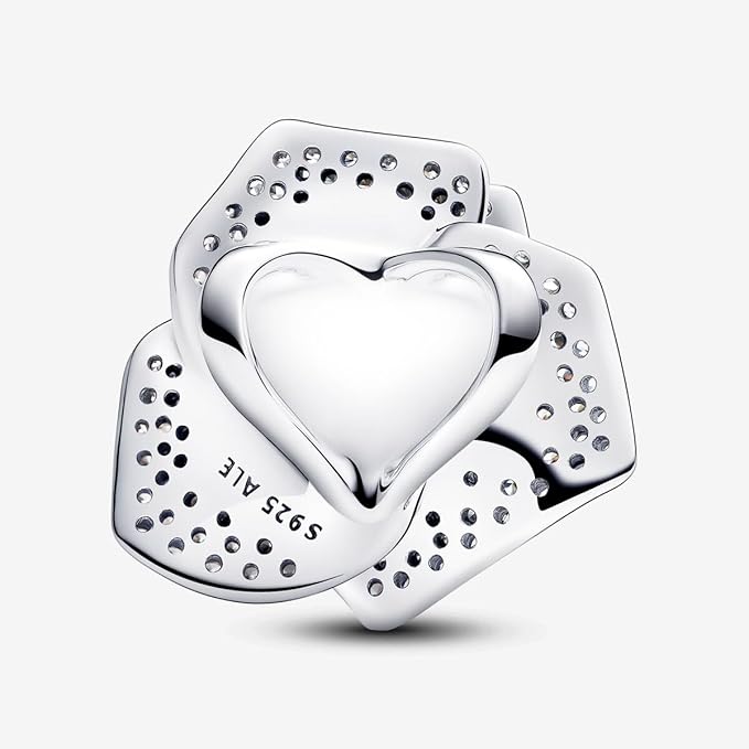 Charm Plata 925 - extragrande Rosa brillante en flor