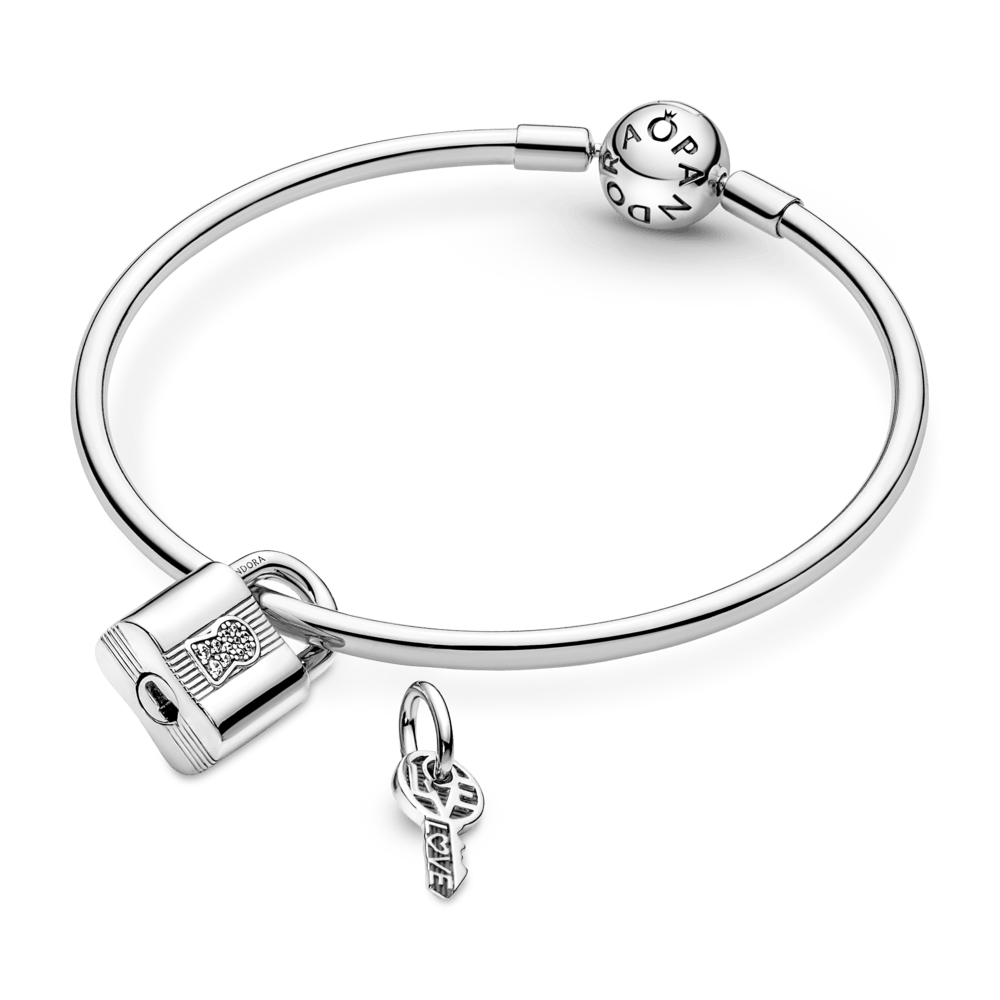 Charm Plata 925 - Colgante Candado Y Llave