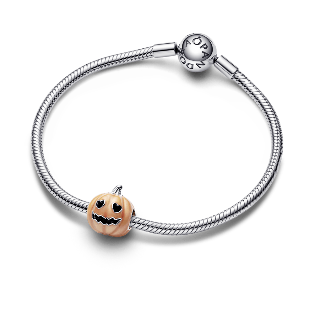 Charm Plata 925 - Calabaza Espeluznante que brilla en la oscuridad
