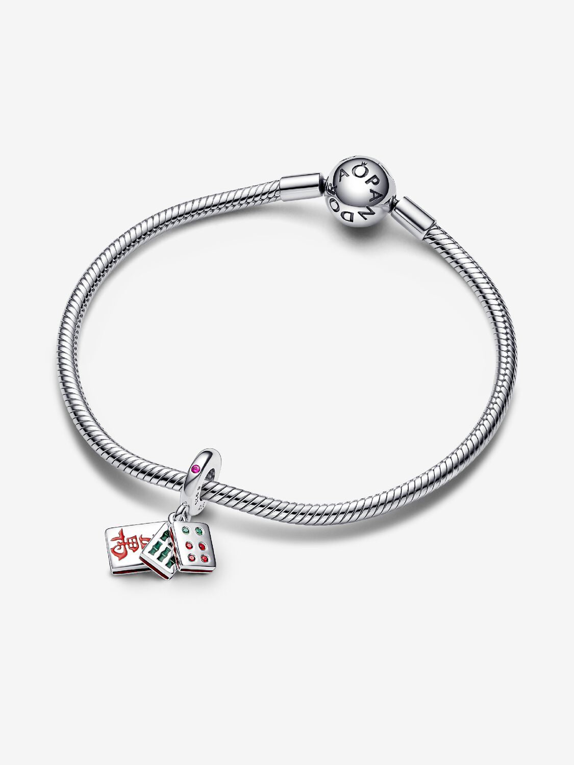 Charm Plata 925 -  Colgante Triple Mahjong