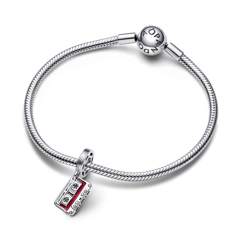 Charm Plata 925 - Colgante Cassette de Guardianes de la Galaxia de Marvel