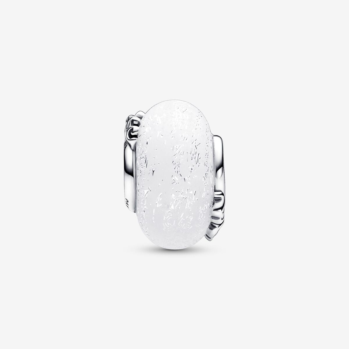 Charm Plata 925 - separador murano blanco "love mom"