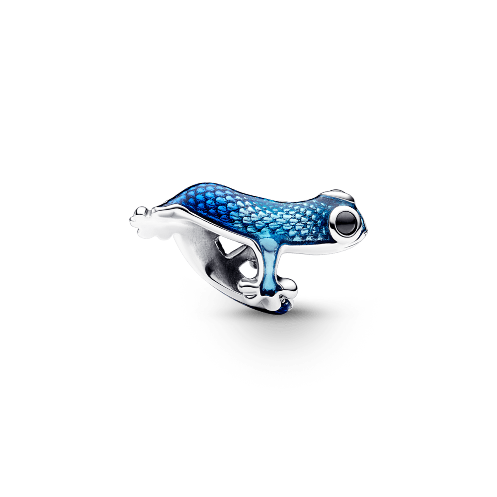 Charm Plata 925 - Gecko Azul Metálico