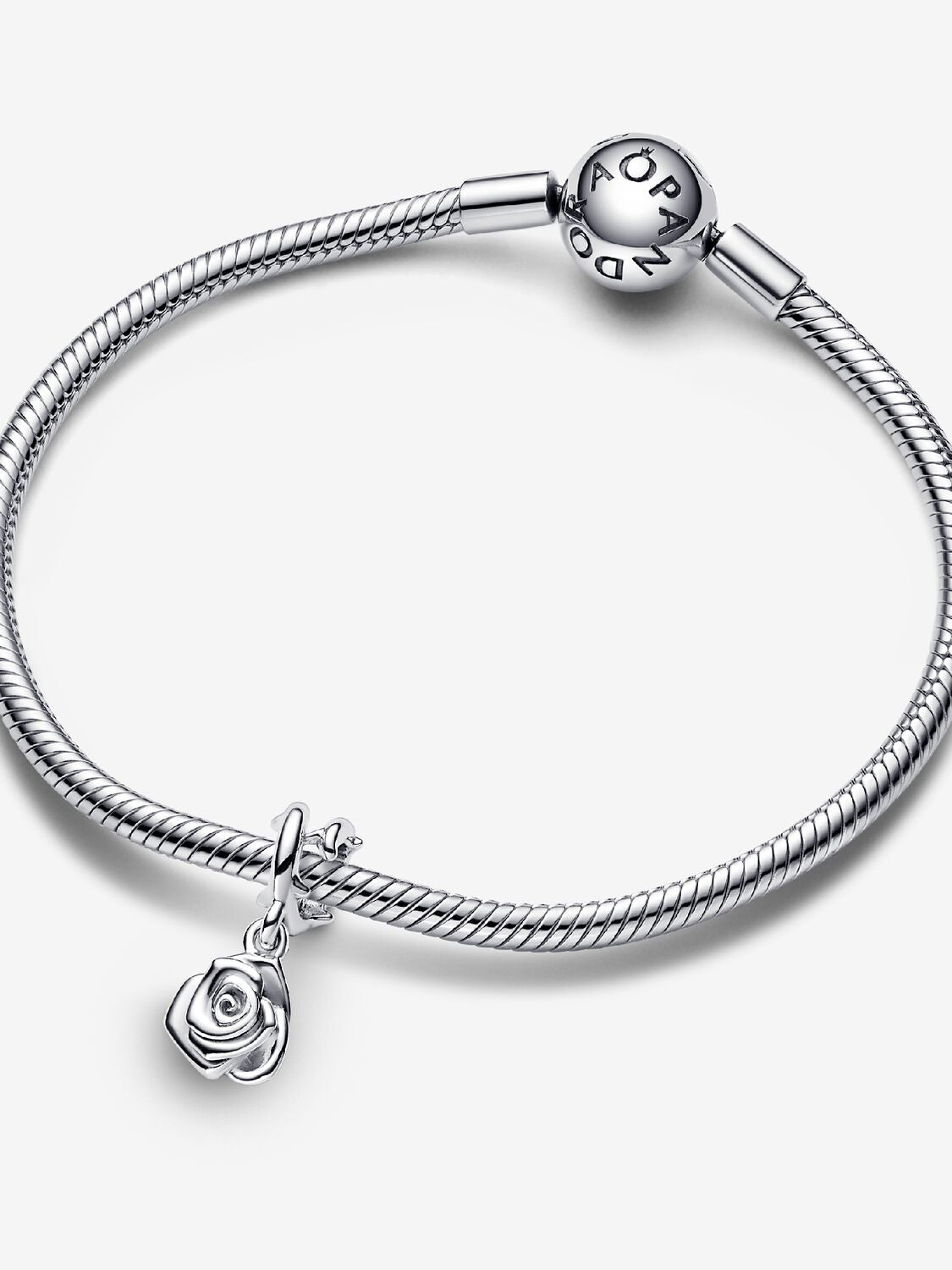 Charm Plata 925 - Colgante Rosa Floreciendo