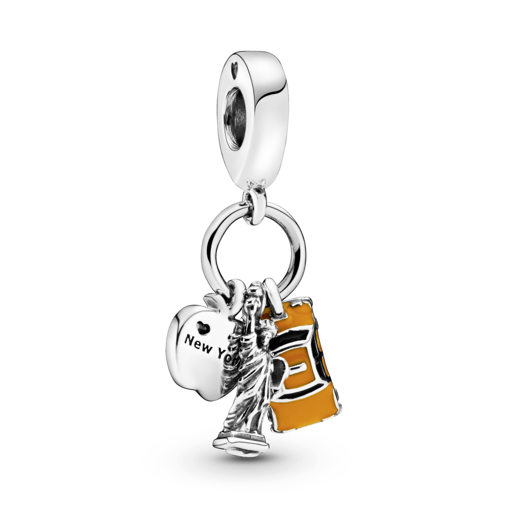 Charm Plata 925 - Charm Colgante con Símbolos De New York City