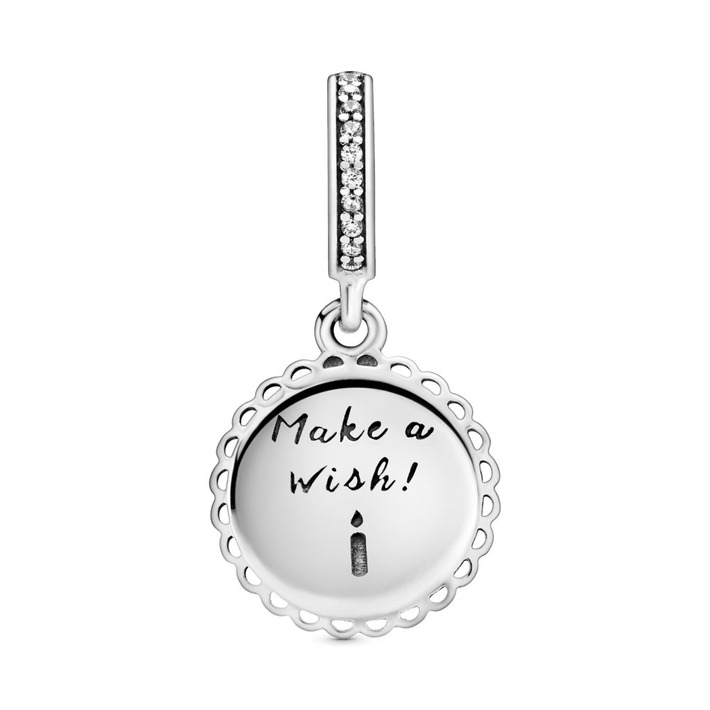 Charm Plata 925 - colgante Pastel de cumpleaños rosa