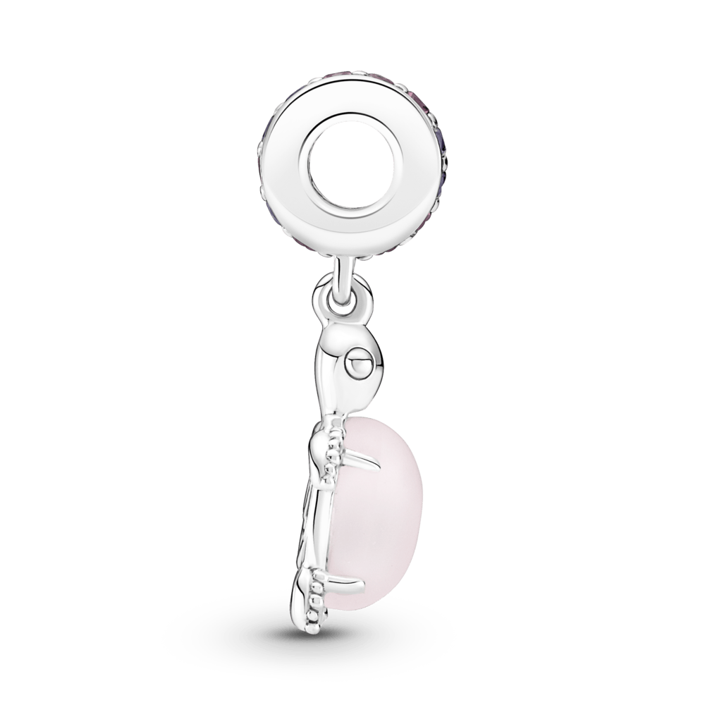 Charm Plata 925 - colgante Tortuga de mar rosa de cristal Murano