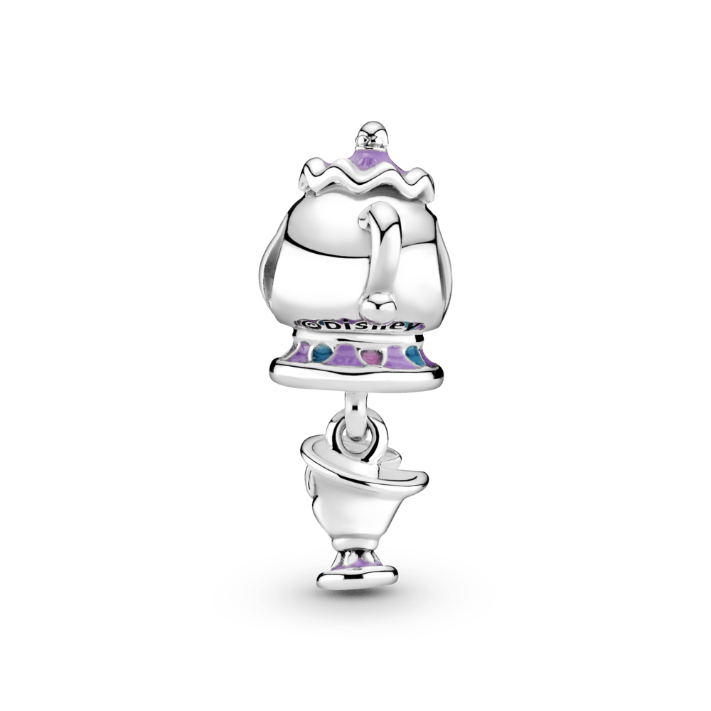 Charm Plata 925 - Colgante En Plata De Ley Sra. Potts Y Chip La Bella Y La Bestia De Disney
