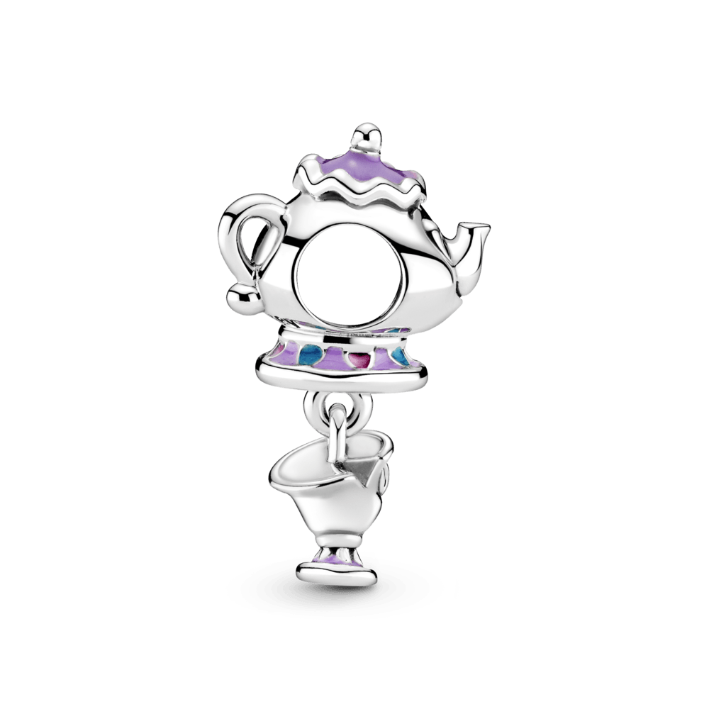 Charm Plata 925 - Colgante En Plata De Ley Sra. Potts Y Chip La Bella Y La Bestia De Disney