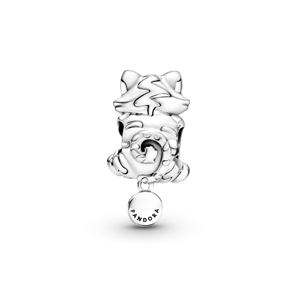Charm Plata 925 - Gatito Y Bola De Estambre