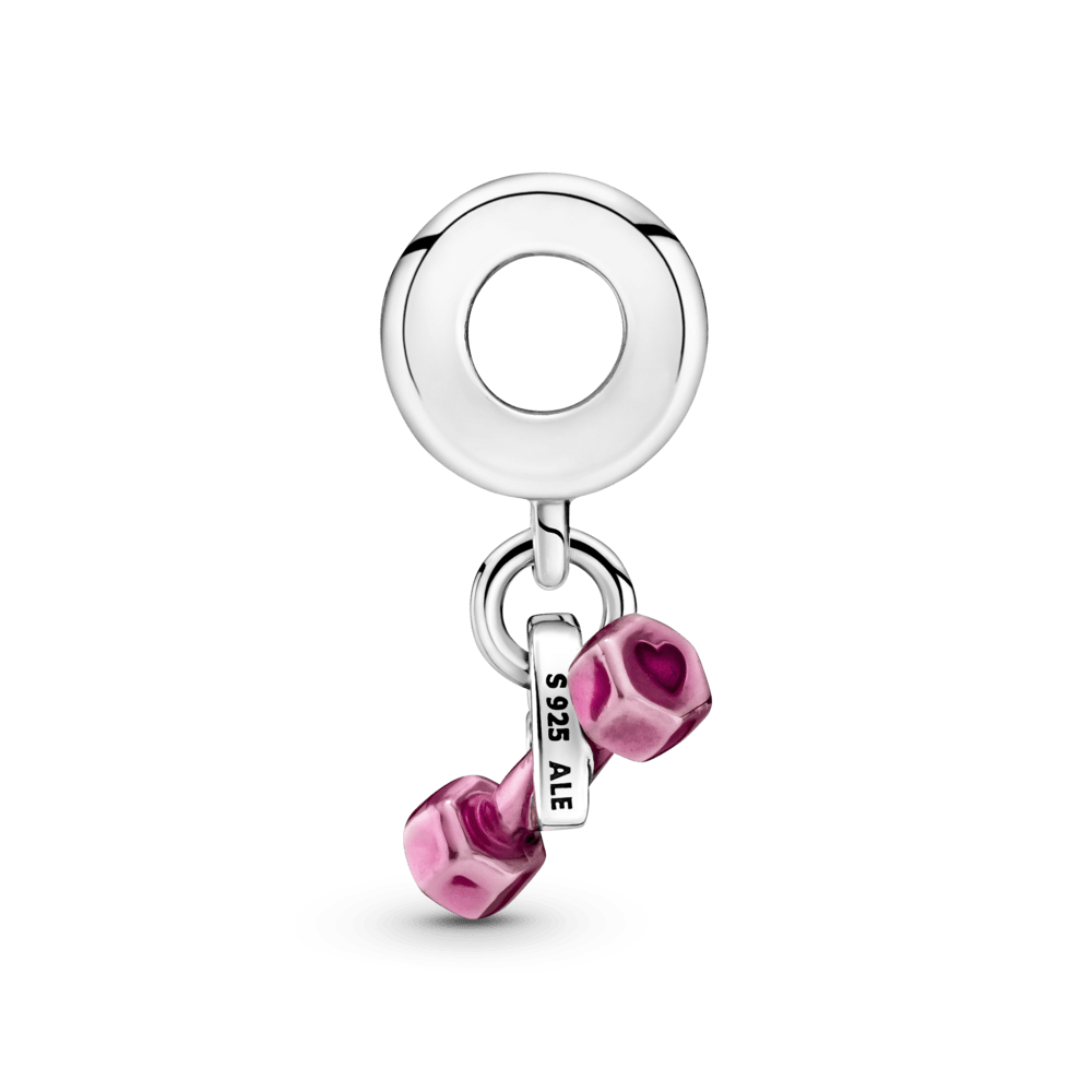 Charm Plata 925 - Colgante Mancuerna Y Corazón