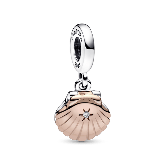 Charm Plata 925 - Colgante Concha de Mar Dos tonos
