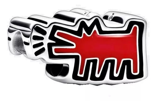 Charm Plata 925 - Perro rojo Keith Haring