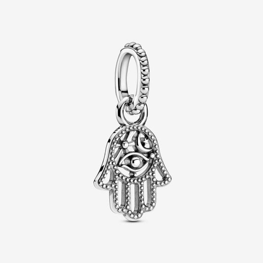 Charm Plata 925 - colgante amuleto protector de mano de Hamsa
