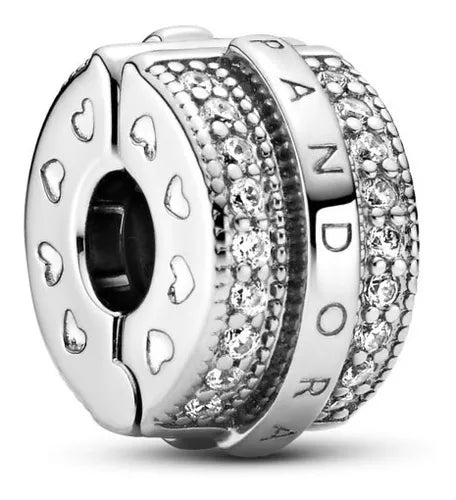Charm Plata 925 - Clip de seguridad con circonitas