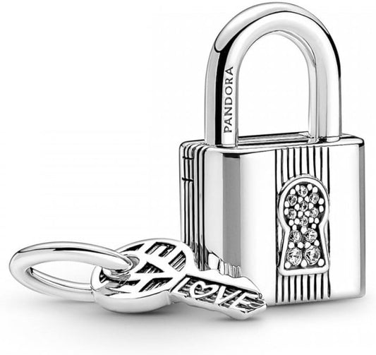 Charm Plata 925 - Colgante Candado Y Llave