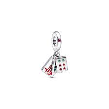 Charm Plata 925 -  Colgante Triple Mahjong