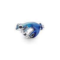 Charm Plata 925 - Gecko Azul Metálico