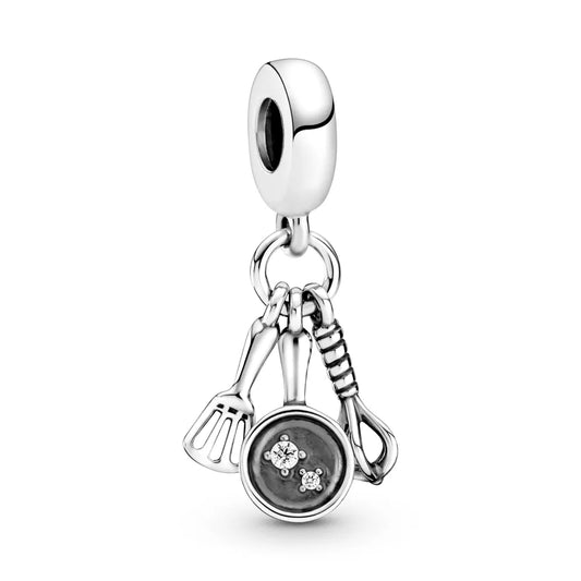 Charm Plata 925 - Espátula, Sartén y Batidora