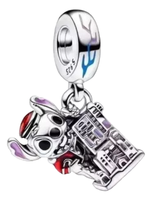 Charm Plata 925 - Stich en edificio