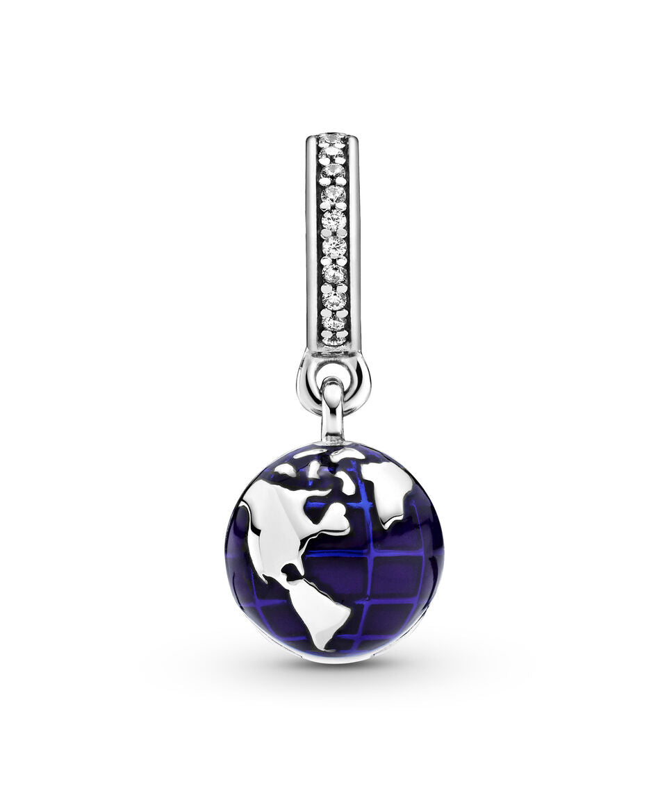 Charm Plata 925 - Mundo con corazón dentro