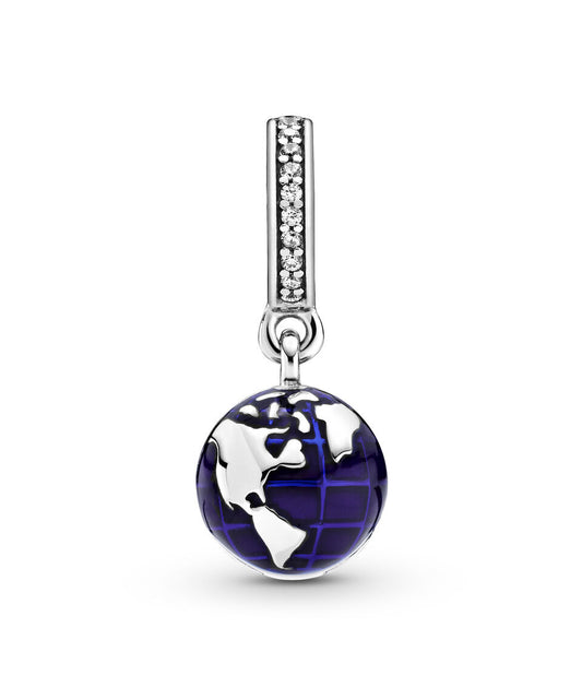 Charm Plata 925 - Mundo con corazón dentro