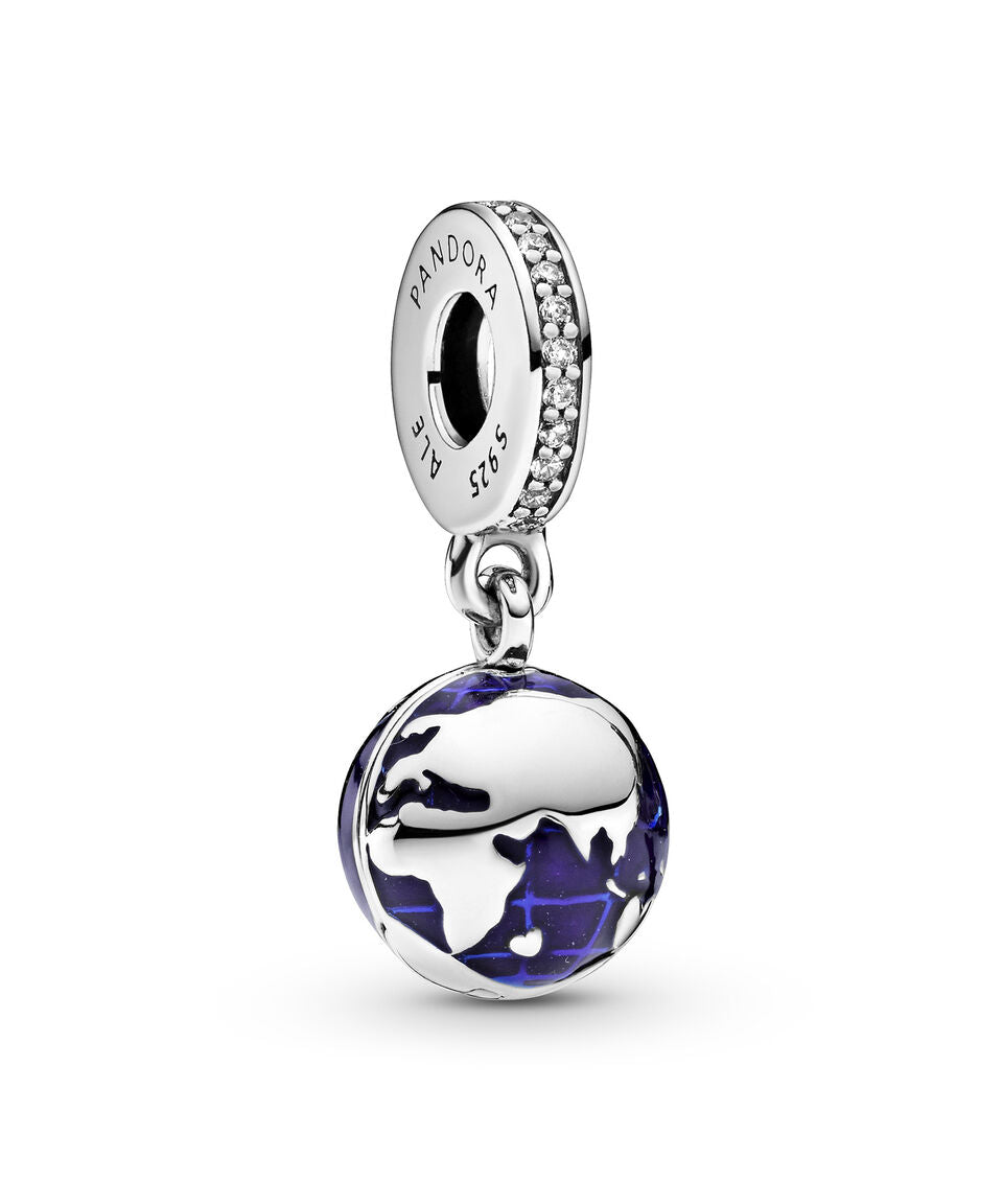 Charm Plata 925 - Mundo con corazón dentro