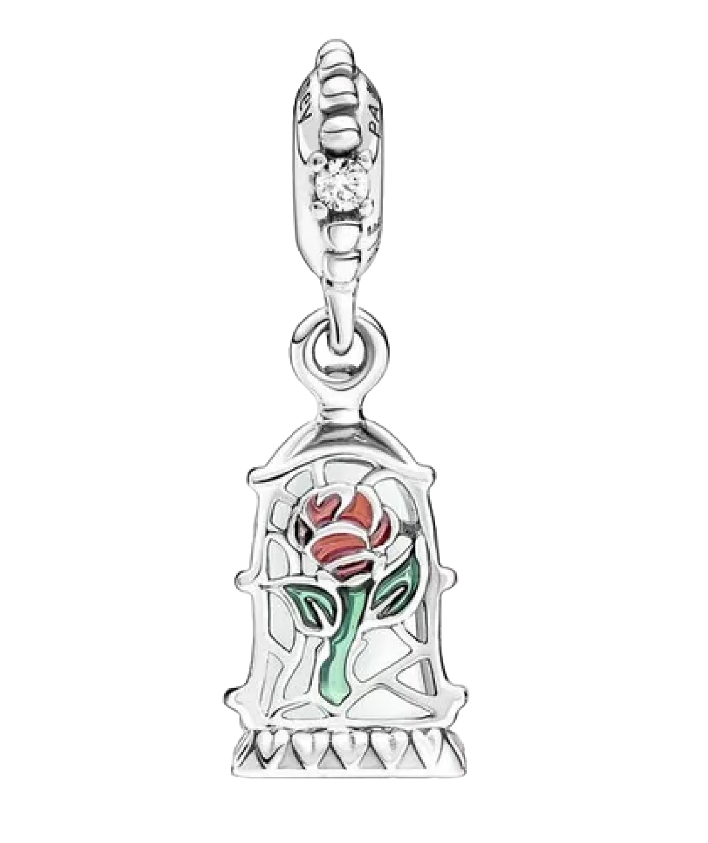 Charm Plata 925 - Rosa La Bella Y La Bestia