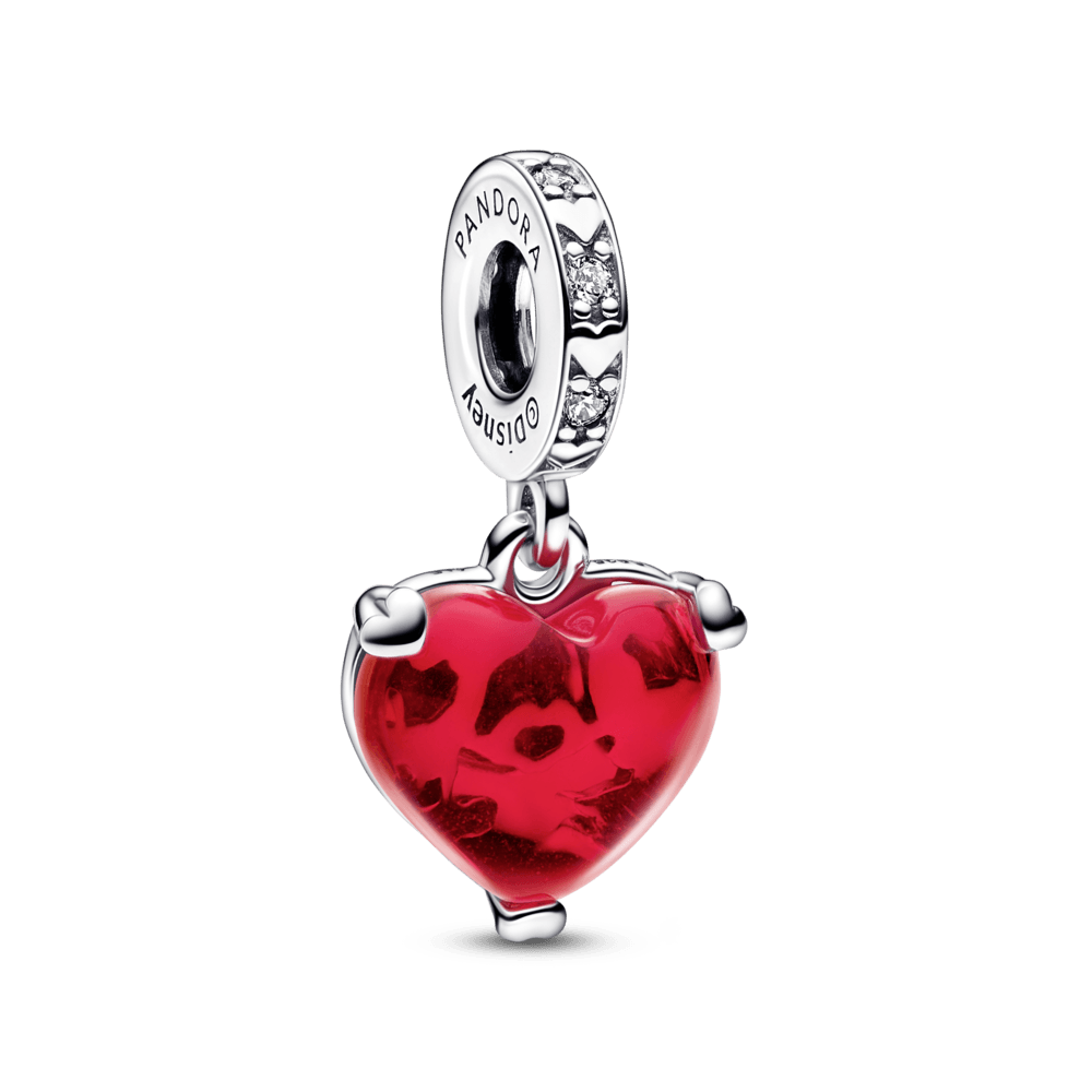 Charm Plata 925 - Corazón Rosa Mickey Beso