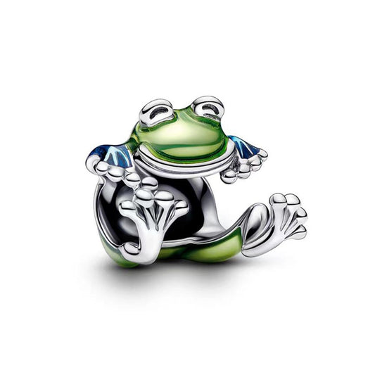 Charm Plata 925 - Rana Sapo Sapito Verde