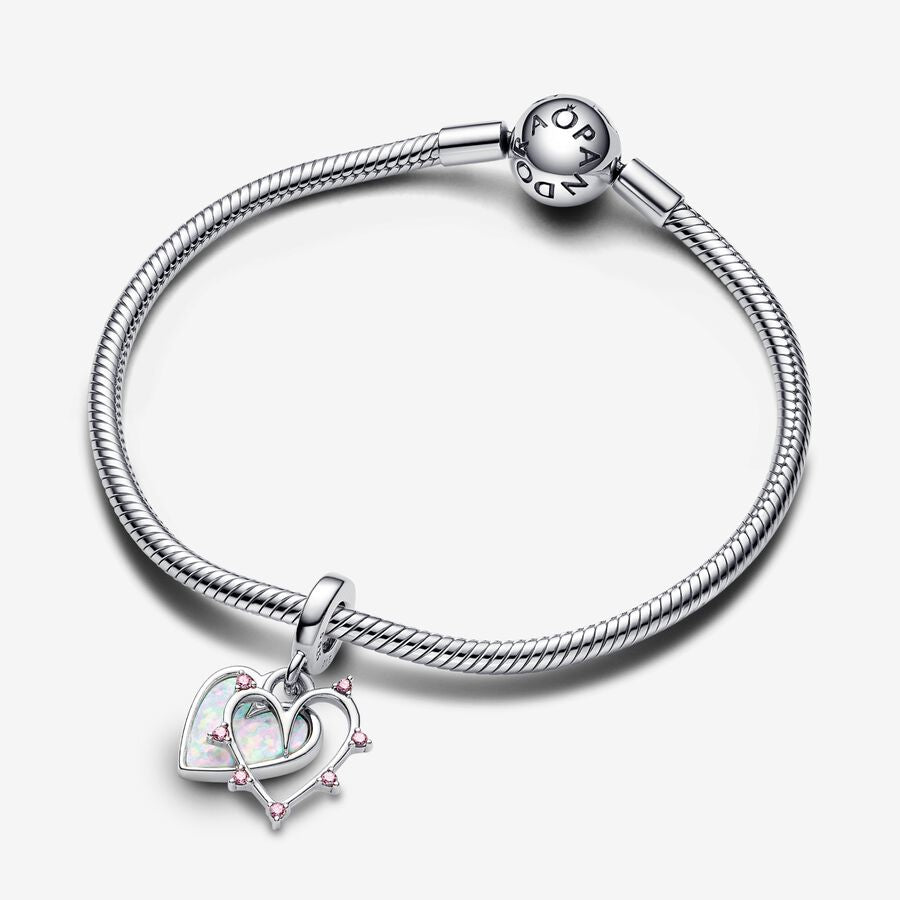 Charm Plata 925 - Corazón Con Espinas Fondo Azul