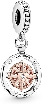 Charm Plata 925 - Brújula Oro Rosa