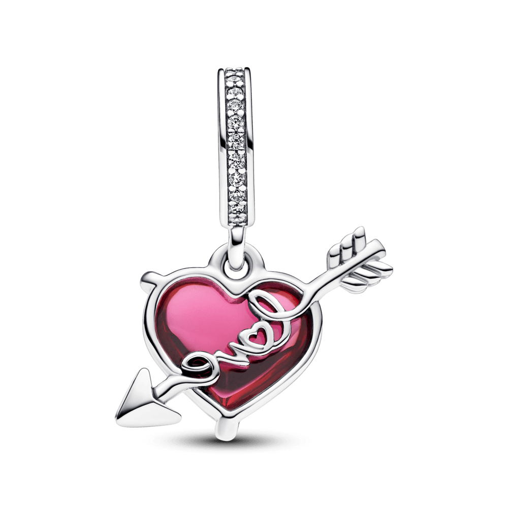 Charm Plata 925 - Corazon Flecha Cupido