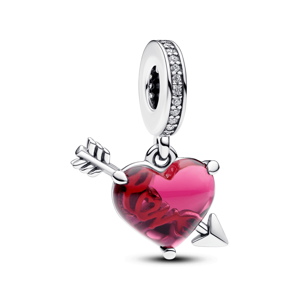 Charm Plata 925 - Corazon Flecha Cupido