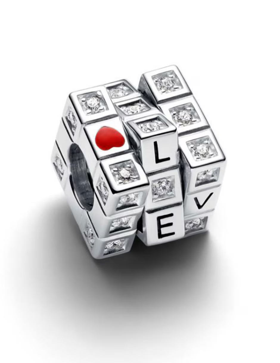 Charm Plata 925 - Cubo Rubik Love