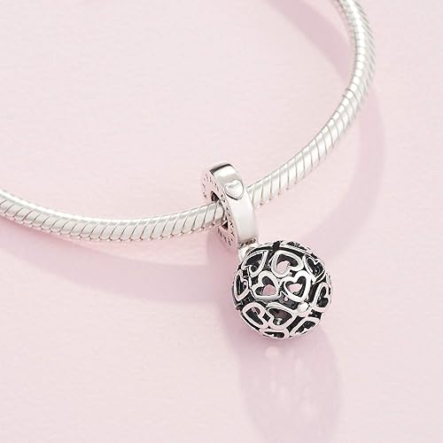 Charm Plata 925 - Redondo De Corazones Colgante