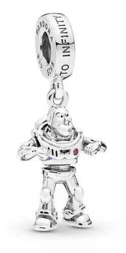 Charm Plata 925 - Disney Buzz Lightyear con circonita cúbica roja